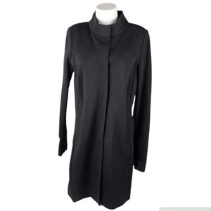 Geox Respira Snap Front Coat Funnel Neck Black Size 6 Breathable Walking Coat